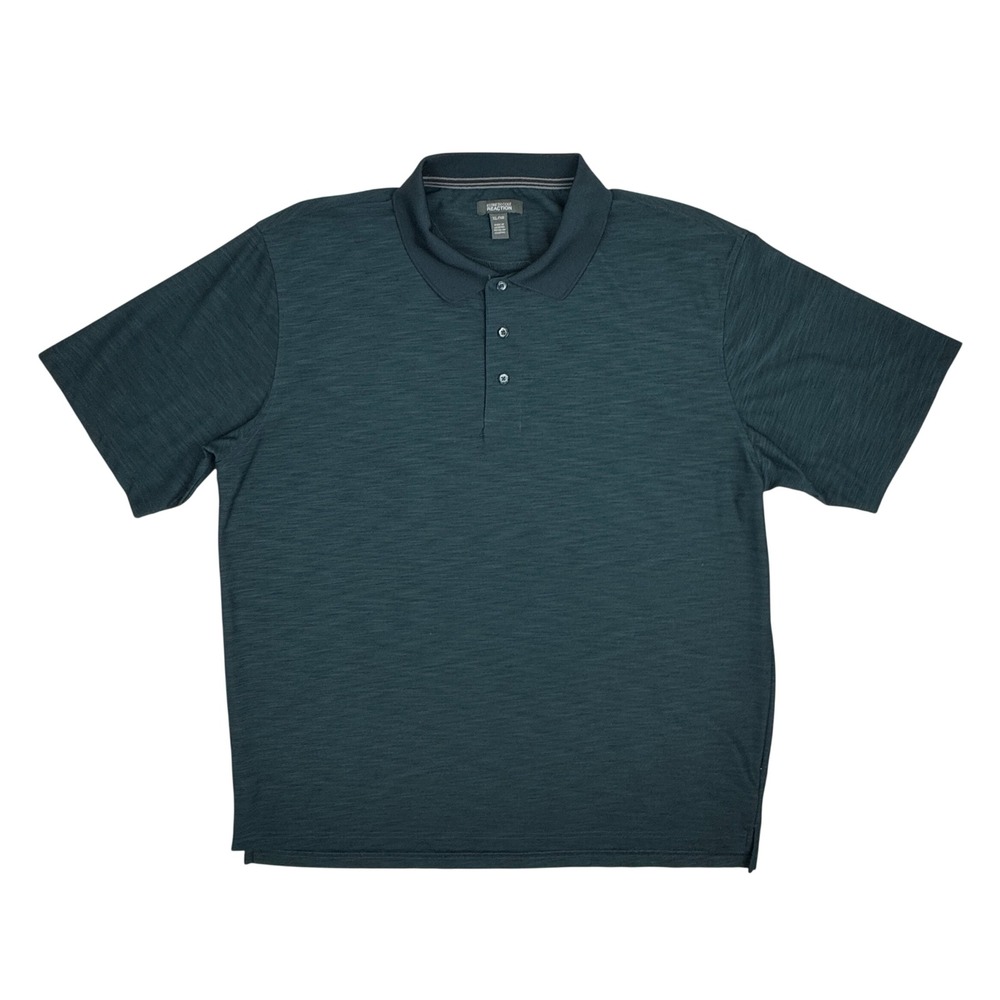 Kenneth Cole Reaction Mens XL Polo Golf Shirt Teal Green Wickng Performance